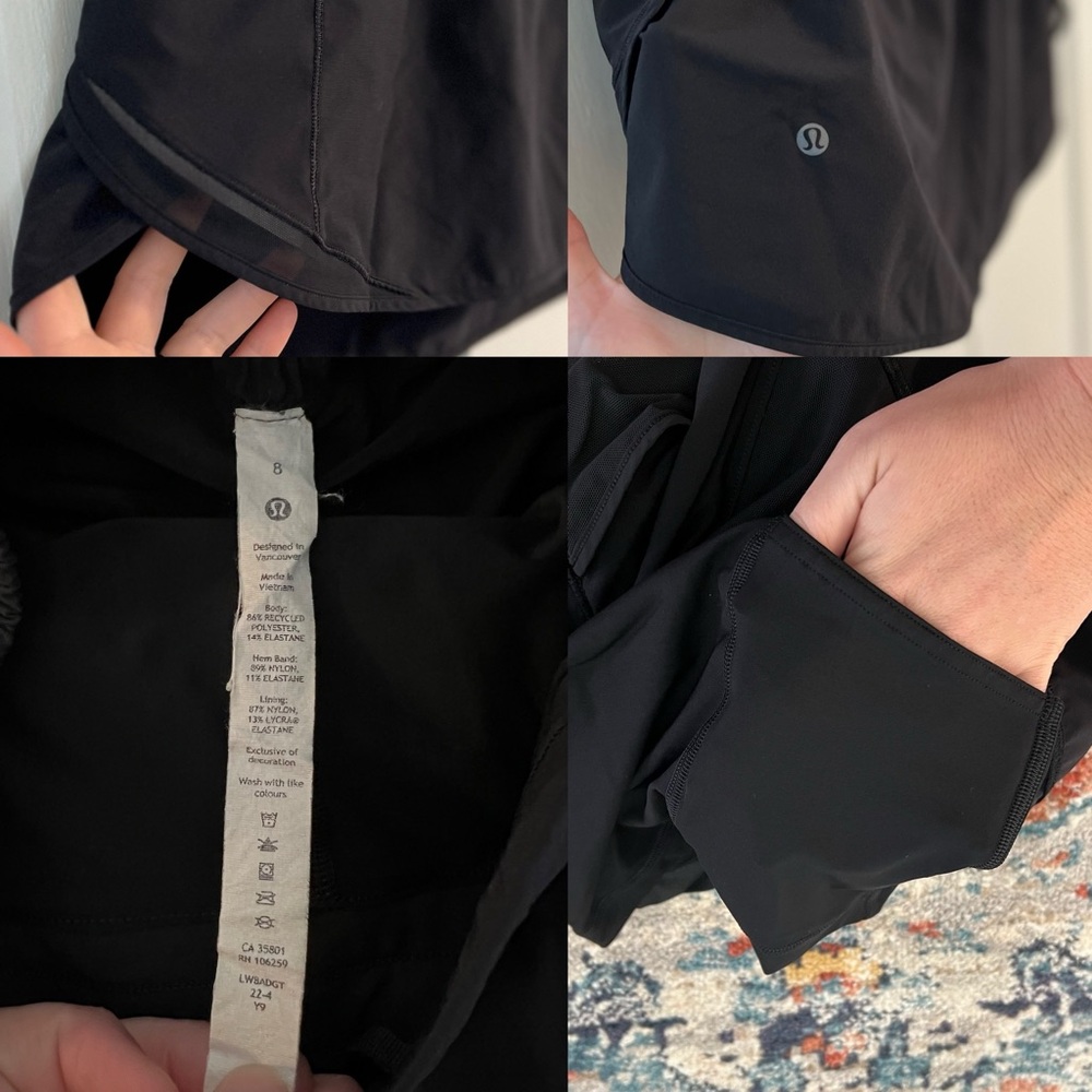 Lululemon Long Hotty hot skort skirt black 8 - Picture 4 of 6